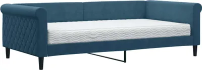 Obrázok produktu pre vidaXL Ležadlo s matracom modré 100x200 cm Velvet