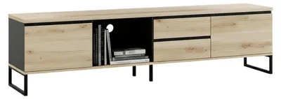 Produktbild von TV-Schrank JOVAN 189 cm Eiche Artisan Fernsehschrank, Wohnzimmer, TV-Lowboard, Medienmöbel mit Schubladen