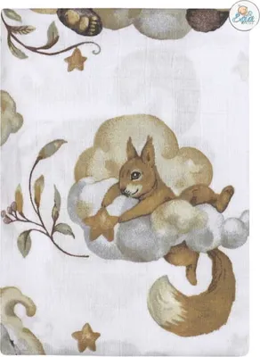 Obrázok produktu pre Ega KIDS | Mušelínová deka 120x120 cm - Zvieratká na spanie - Priedušná a univerzálna