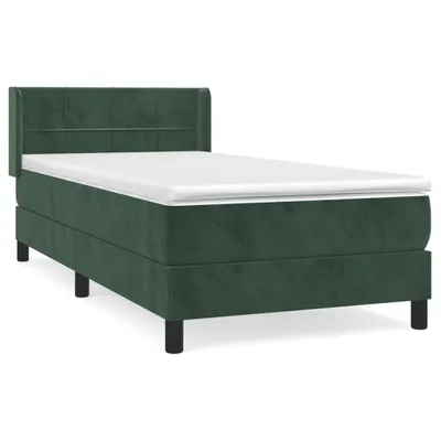 Produktbild von vidaXL Boxspringbett mit Matratze Dunkelgrün 80x200 cm Samt