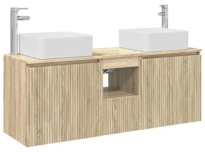 Immagine prodotto di Set di 3 mobili da bagno in legno effetto Sonoma, dimensioni 49,5 x 41 x 63 cm