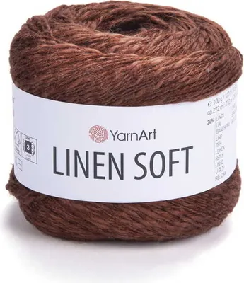Produktbild von YarnArt Linen Soft 100g - Leinen Viskose Baumwolle, Sportgarn, für Sommermode - Farbton Kastanie