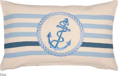 Produktbild von pad Kissenhülle Sea 30 x 50 cm maritim Anker und Streifen mit RV-Baumwolle, FARBE:blue