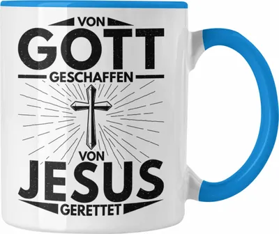 Produktbild von Trendation - Christentum Geschenk Tasse Christ Kirche Galuben Geschenk Ostern (Blau)