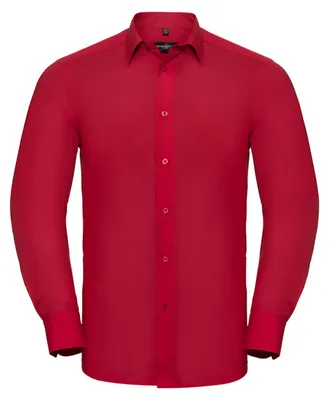 Image de Russell Collection - Chemise à manches longues pour homme FK1631 (M) (rouge)