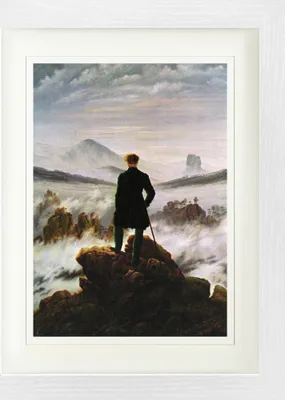 Produktbild von Caspar David Friedrich Gerahmtes Bild Mit Edlem Passepartout | Wand-Bilder | Im Bilderrahmen - Der Wanderer Im Nebelmeer, 1818 (40 x 30 cm)