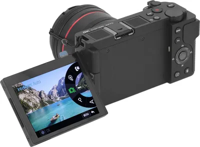Obrázek produktu pro 5K digitální fotoaparát pro fotografování, 64MP kamera pro vlogování s automatickým ostřením a 3,2'' 180 výklopným dotykovým displejem, kompaktní cestovní kamera s 12x optickým zoomem, zkrášlovacím filtrem