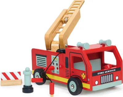 Produktbild von Mentari Feuerwehrwagen Holz Spielzeugauto für Kinder