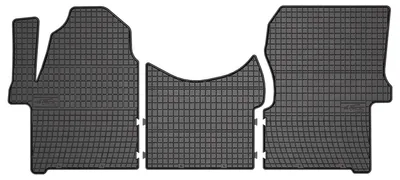 Image de Tapis avant en caoutchouc + tunnel pour Mercedes Sprinter II 2006-2019 – 3 pièces, noirs, sur mesure