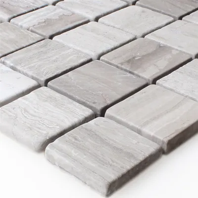 Produktbild von Mosaikfliesen Naturstein Marmor Grau Gestreift