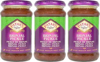 Produktbild von 3x312g Pataks Brinjal Auberginen Pickle (Papa Vo®)