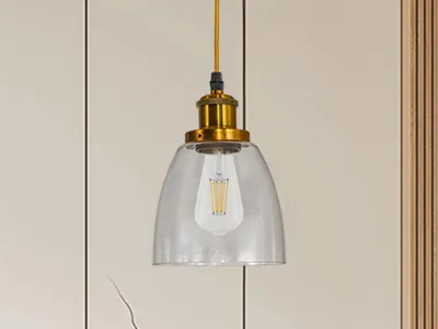 Obrázek produktu pro Závěsné skleněné svítidlo, 1 x E27, průměr 14 cm