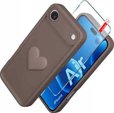 Produktbild von iPhone Air CASE Silikonhülle MATT Herz + Schutzglas 9H