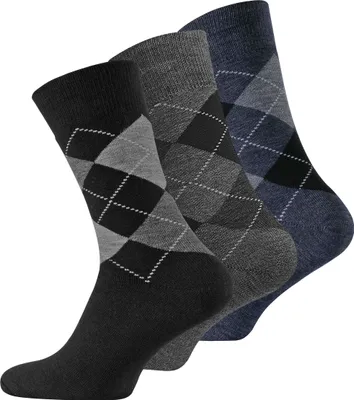 Produktbild von Cotton Prime® Thermo-Socken 3 Paar, im Karo-Design 43-46
