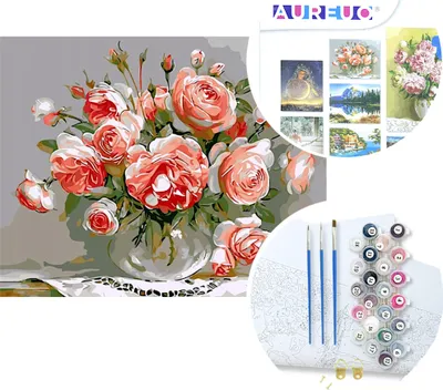 Obrázok produktu pre Maľovanie podľa čísel 40x50cm Kvety vo váze | 6191