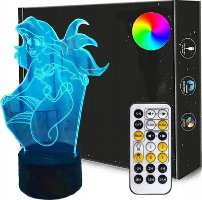 Image de Veilleuse LED 3D Ariel la sirène USB + télécommande