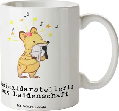 Produktbild von Mr. & Mrs. Panda Kaffeetasse Musicaldarstellerin Leidenschaft - Weiß - Geschenk, Kaffeepott, haferl, Teetasse, Kaffeebecher, Pott
