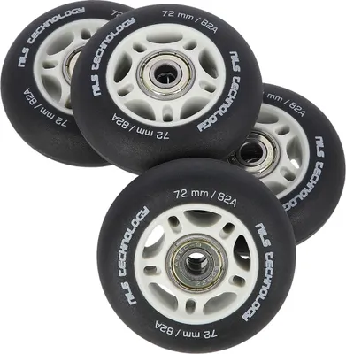 Immagine prodotto di Ruote per skateboard nerePoliuretano72x24 82A e set di cuscinetti ABEC-9