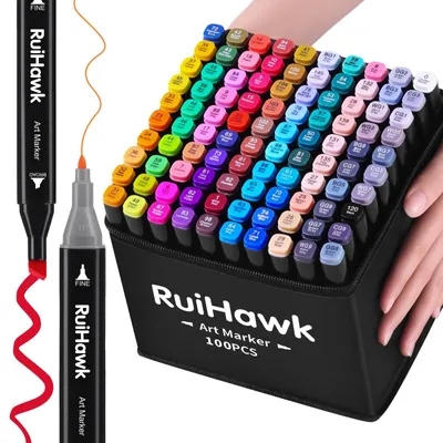 Imagen del producto de Set de 100 rotuladores a base de alcohol para dibujo y caligrafía