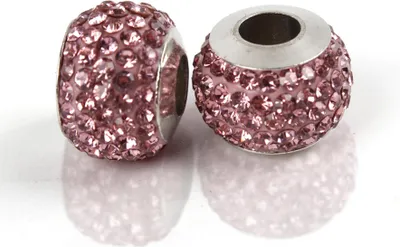Produktbild von Großloch Spacer Charm Perlen Rondelle Stassperlen glitzernd 12 mm, 10 Stück, Lila