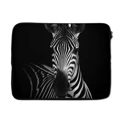 Produktbild von MuchoWow® Laptop Hülle 17 Zoll Laptoptasche Zebra - Schwarz - Weiß - Tiere - Zipper - Schutzabdeckung