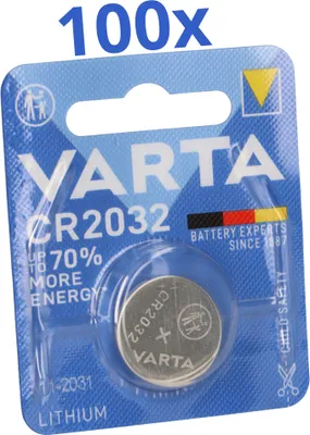 Produktbild von VARTA CR 2032 Lithium-Knopfzelle 3V 100 Stück 1er Blister