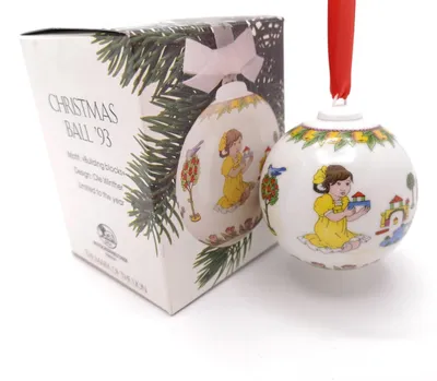 Produktbild von Hutschenreuther Porzellan Weihnachtskugel Kugel 1993 mit Originalverpackung