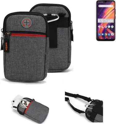 Produktbild von K-S-Trade Holster Gürteltasche kompatibel mit Lenovo A7 Handy Tasche Schutz Hülle grau Zusatzfächer 1x