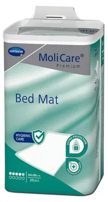 Produktbild von MoliCare® Bed Mat Bettschutzeinlagen 60x90 cm, 5 Tropfen – 4x25 Stück für zuverlässigen Inkontinenzs