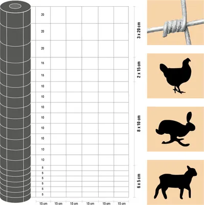 Produktbild von Weidezaun / Knotengeflecht Taurus leicht, Rollenlänge: 50 m, Kantendrähte: ø 2,4 mm, Draht: ø 1,9 mm - Höhe: 200 cm