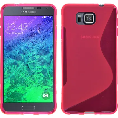 Produktbild von PhoneNatic Case kompatibel mit Samsung Galaxy Alpha - pink Silikon Hülle S-Style + 2 Schutzfolien
