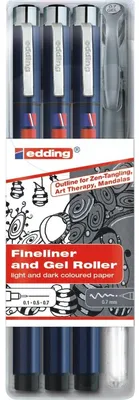Produktbild von Edding 1800-2185, Ausziehbarer Gelschreiber, Schwarz, Mehrfarbig, Multi, 0,7 mm, 4 Stück(e)