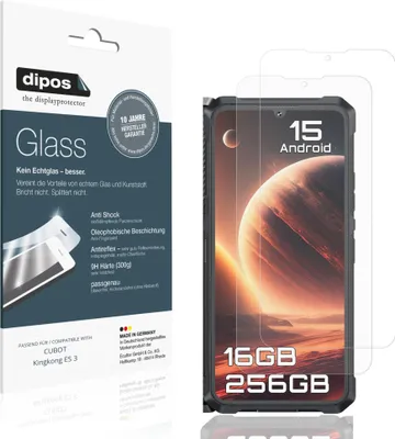 Produktbild von 2x Schutzfolie für CUBOT Kingkong ES 3 matt - Anti-Shock 9H Folie dipos Glass Kunststoffglas