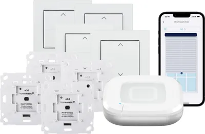 Produktbild von HOMEMATIC IP Starterset Rollladensteuerung für 4 Rollläden oder Markisen