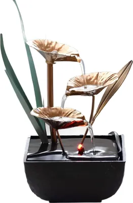 Image de Fontaine de table RESTEQ, cascade décorative avec éclairage LED