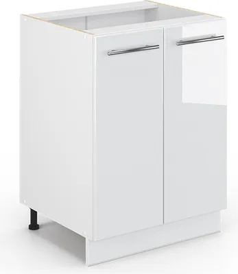 Produktbild von Vicco Küchenunterschrank Fame-Line, 60 cm ohne Arbeitsplatte, Weiß Hochglanz/Weiß