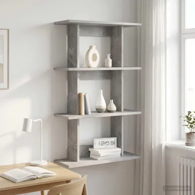 Produktbild von Maison Exclusive - Wandregal Wandhalterung Betongrau 56 x 20 x 90 cm Holzwerkstoff