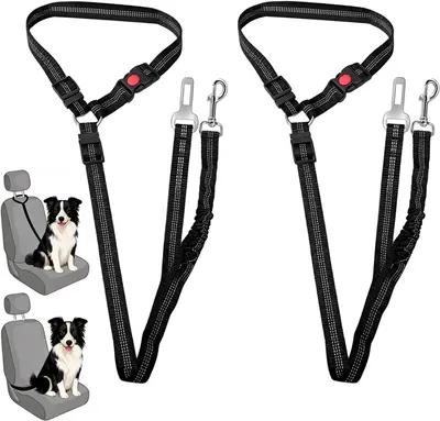 Produktbild von Verstellbarer 2-in-1-Hunde-Sicherheitsgurt mit Kopfstützen-Clip