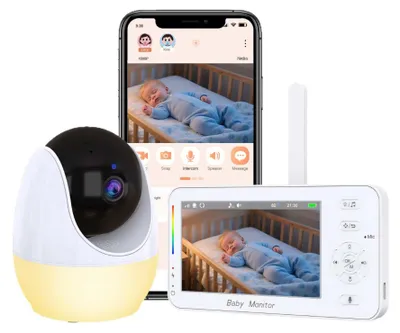 Produktbild von Zimilo 4.3 Zoll Baby Monitor HD Videoüberwachung, Wireless Kamera, WiFi, Nachtsicht, Temperaturanzeige, Zwei-Wege-Audio, APP, Bewegungserkennung