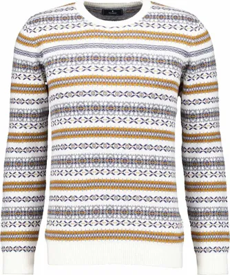 Ragman Strickpullover Jacquard in weiß