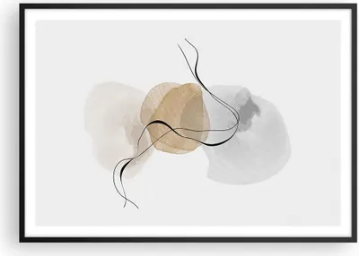 Produktbild von Gerahmtes Poster - Schwarzer Rahmen - Abstrakt minimalistisch Aquarell - 100x70 cm - Wand Bild - Wanddeko - Wandbilder - Kunstposter - Wandposter - Bilderrahmen - Bilder - P2BAA100x70-4827