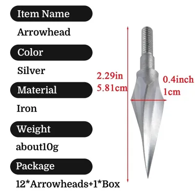 Produktbild von Breitspitzen für Pfeile - Bogenschießspitzen - 12 Stück - Aluminiumlegierung - Für Jagd, Schießen und Training - Für Recurve- und Compoundbogen - Typ 9