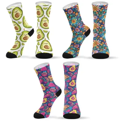 Productafbeelding van Mode Crew Sokken met Groene Avocado Print