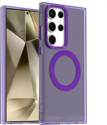 Obrázek produktu pro Pouzdro pro Samsung Galaxy S25 Ultra, kompatibilní s MagSafe, tenké poloprůhledné matné nárazuvzdorné pouzdro na telefon Fialová