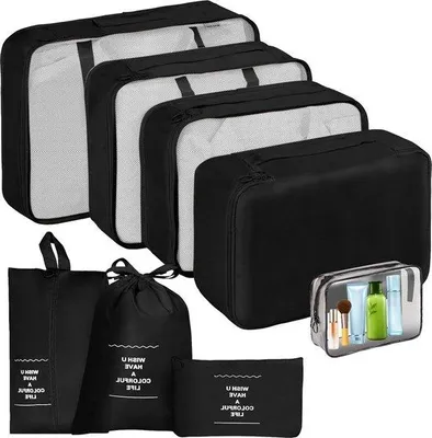 Produktbild von Famanu Packing Cubes 8-teiliges Set - wasserfeste Kofferorganizer