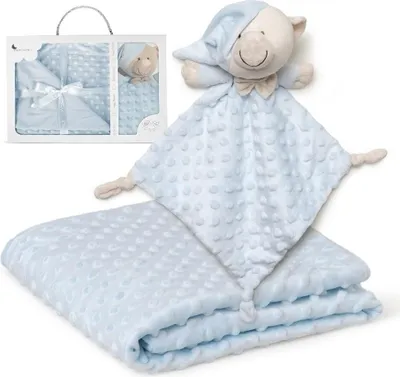 Immagine prodotto di Interbaby PD001-01 Coperta per neonati con orsetto doudou blu, blu, 0,72 kg Blue 1 Unidad (Paquete de 1)