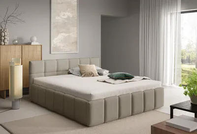 Zdjęcie produktu dla DEKORI INTERIORS Łóżko tapicerowane NUBO Slim 180x200 cm z pojemnikiem na pościel - QUELLE 05