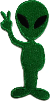 Produktbild von Alien - Aufnäher, Bügelbild, Aufbügler, Applikationen, Patches, Flicken, Zum Aufbügeln, Größe: 4,5 x 8,5 cm