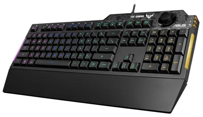 Productafbeelding van ASUS TUF Gaming K1, Volledige grootte (100%), Bekabeld, USB, Membraan toetsen, RGB LED, Zwart