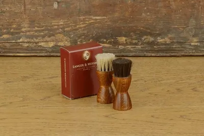Produktbild von Langer & Messmer Tiegelbürsten 2er-Set Rosshaar hell/dunkel